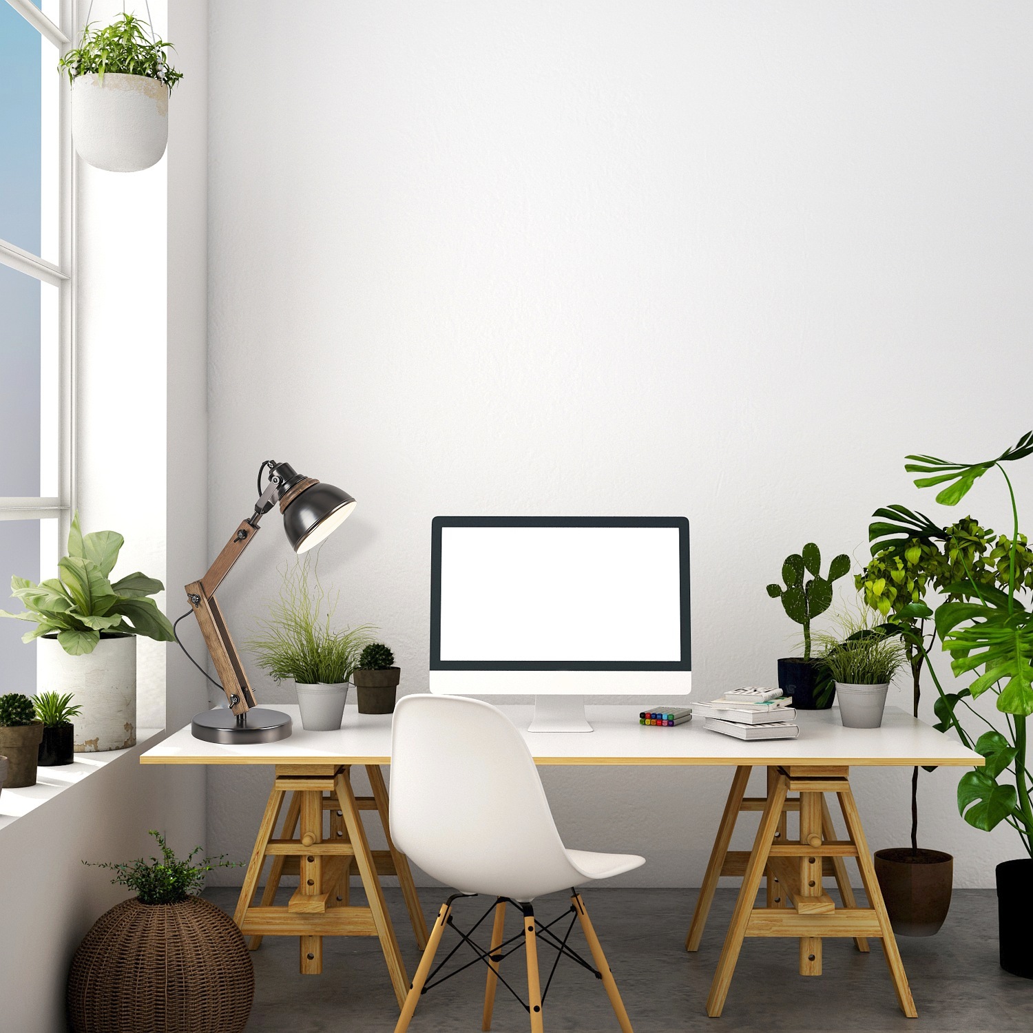 Industrialna lampa Aksel stanowi stylowy akcent na ścianie, suficie i biurku.